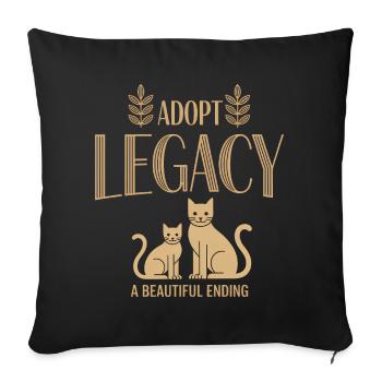 Adopt Legacy Cat Motif - Sofa pillowcase 17,3'' x 17,3'' (45 x 45 cm) - black - Front