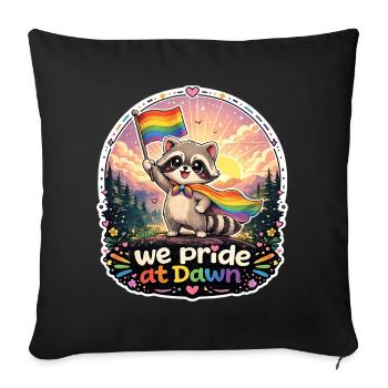 Fierté des ratons laveurs Dawn - Housse de coussin décorative 45 x 45 cm - noir - Devant
