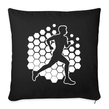 Gift idea for a running with running - Sofa pillowcase 17,3'' x 17,3'' (45 x 45 cm) - black - Front