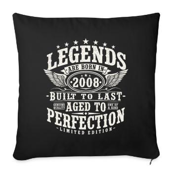 Anniversaire vintage Born Legends 2008 - Housse de coussin décorative 45 x 45 cm - noir - Devant