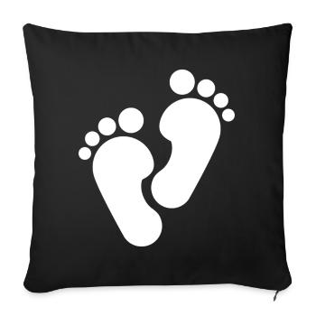 Pieds nus, pieds nus - Housse de coussin décorative 45 x 45 cm - noir - Devant