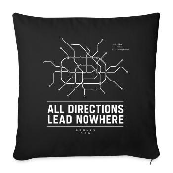 All Directions Lead Nowhere - Sofa pillowcase 17,3'' x 17,3'' (45 x 45 cm) - black - Front