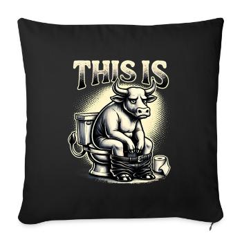 C’est de l’humour de toilettes à la connerie - Housse de coussin décorative 45 x 45 cm - noir - Devant