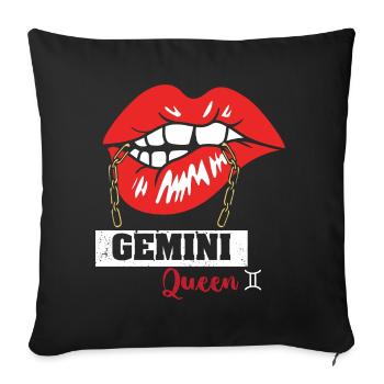 Signe du zodiaque Gémeaux - Housse de coussin décorative 45 x 45 cm - noir - Devant