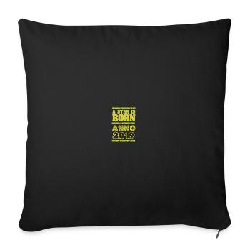 Year 2019 - Sofa pillowcase 17,3'' x 17,3'' (45 x 45 cm) - black - Front