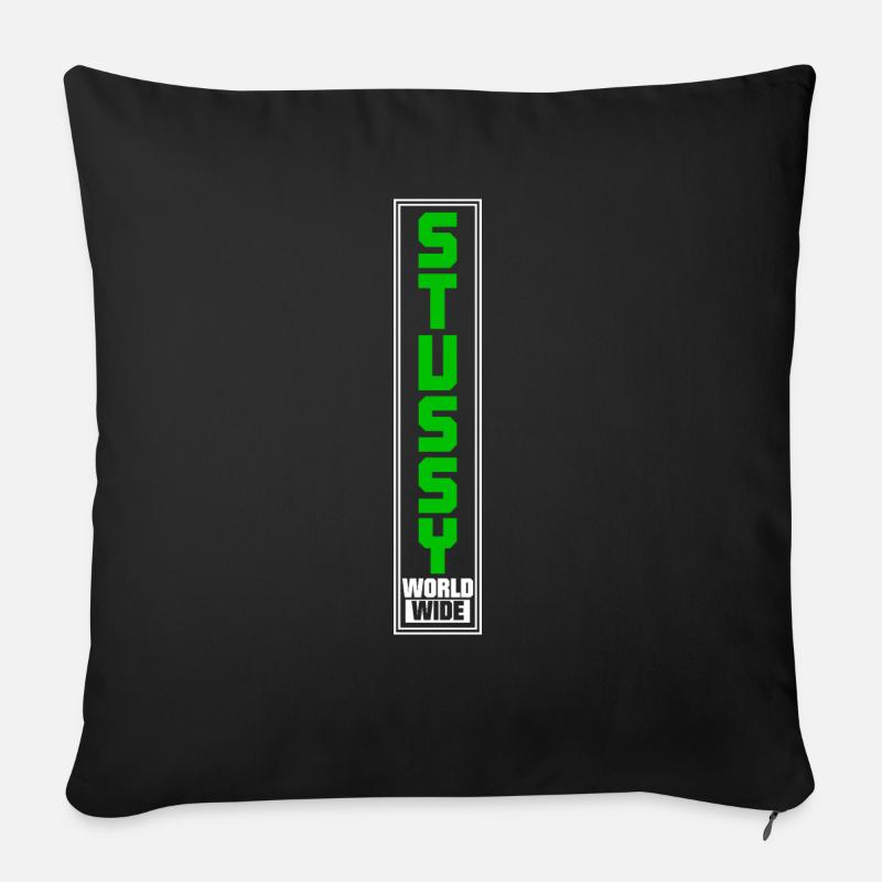 Stussy T-Shirt - Housse de coussin décorative 45 x 45 cm - noir
