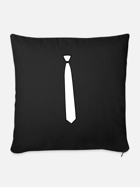 Schlips Krawatte für Anzug-Imitat - Sofakissenbezug 45 x 45 cm - Schwarz