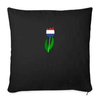 Tulipes néerlandaises - Housse de coussin décorative 45 x 45 cm - noir - Devant