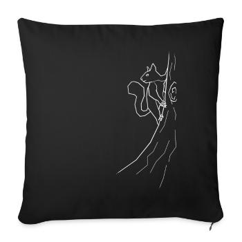 Écureuils - blanc - Housse de coussin décorative 45 x 45 cm - noir - Devant