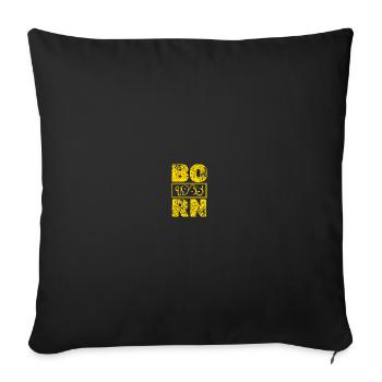 Born 1965 - Sofa pillowcase 17,3'' x 17,3'' (45 x 45 cm) - black - Front