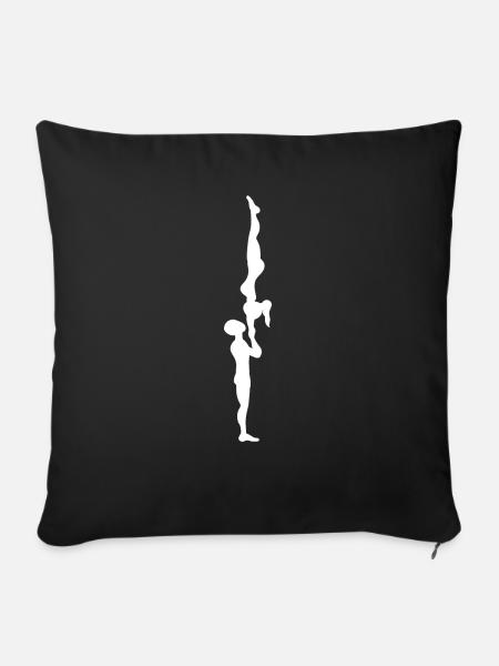 Gymnastik Turnen Akrobatik Geräteturnen Sport - Sofakissenbezug 45 x 45 cm - Schwarz