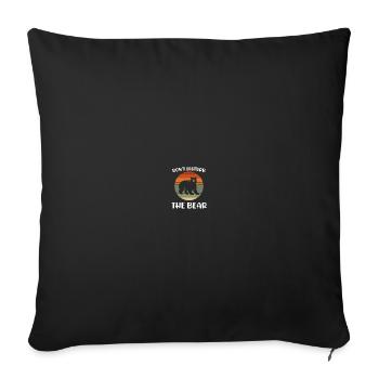 Ours ours ne pas déranger en disant - Housse de coussin décorative 45 x 45 cm - noir - Devant