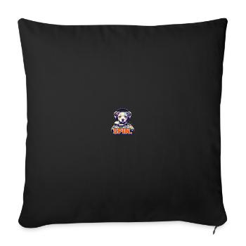 chien mignon DJ des années 90 style disco rétro - Housse de coussin décorative 45 x 45 cm - noir - Devant