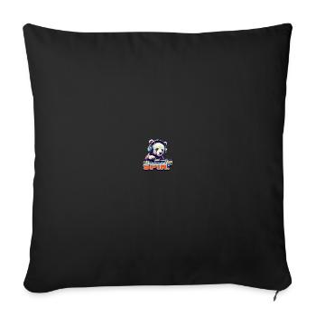 Drôle d’ours DJ des années 90 Style Disco Rétro - Housse de coussin décorative 45 x 45 cm - noir - Devant