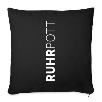 Ruhrpott-Logo – Der Pott steht Kopf! - Sofakissenbezug 45 x 45 cm - Schwarz - Vorne