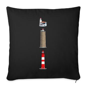 Leuchttürme Ameland, Terschelling, Marken - Sofakissenbezug 45 x 45 cm - Schwarz - Vorne