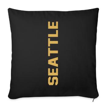 Seattle - Housse de coussin décorative 45 x 45 cm - noir - Devant