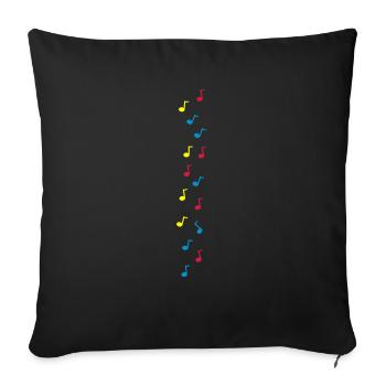 Krawattenmotiv Musik 3farbig - Sofa pillowcase 17,3'' x 17,3'' (45 x 45 cm) - black - Front