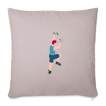 Klettern, bouldern, Sportklettern, Kletterwand - Sofakissenbezug 45 x 45 cm - helles Taupe - Vorne