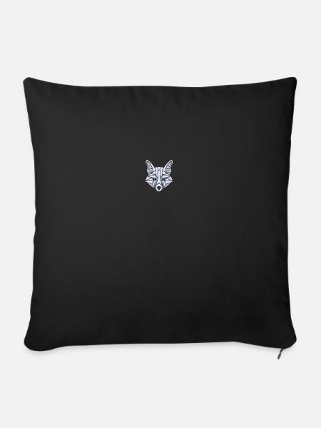 White Fox (Weißer Fuchs) - Sofakissenbezug 45 x 45 cm - Schwarz