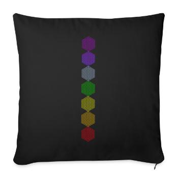 Fleur de Vie - 5ème Dimension - 7 Chakras - Housse de coussin décorative 45 x 45 cm - noir - Devant