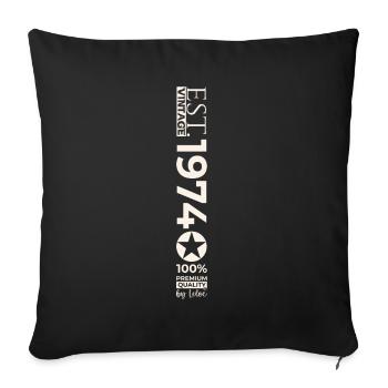 49th Birthday Man Original June Year 1974 - Sofa pillowcase 17,3'' x 17,3'' (45 x 45 cm) - black - Front