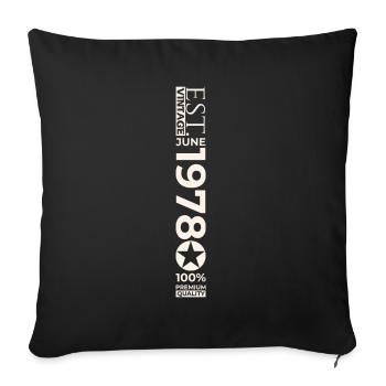 45th Birthday Man Original June Vintage 1978 - Sofa pillowcase 17,3'' x 17,3'' (45 x 45 cm) - black - Front