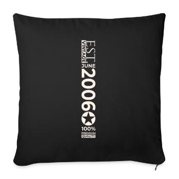 17th Birthday Man Original June Vintage 2006 - Sofa pillowcase 17,3'' x 17,3'' (45 x 45 cm) - black - Front