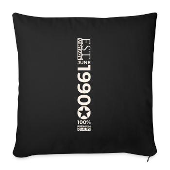 33rd Birthday Man Original June Vintage 1990 - Sofa pillowcase 17,3'' x 17,3'' (45 x 45 cm) - black - Front