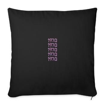 Born in 1970 - Sofa pillowcase 17,3'' x 17,3'' (45 x 45 cm) - black - Front