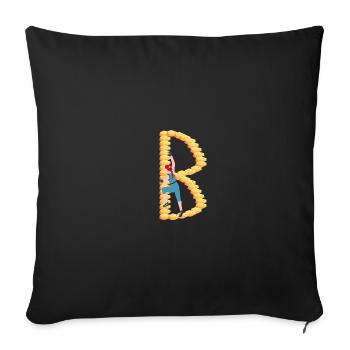 Climbing, Bouldering, Sport Climbing, Climbing Wall, Top - Sofa pillowcase 17,3'' x 17,3'' (45 x 45 cm) - black - Front