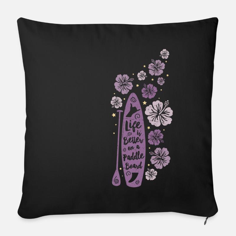 Life is Better on a Paddle Board -pink - Sofakissenbezug 45 x 45 cm - Schwarz