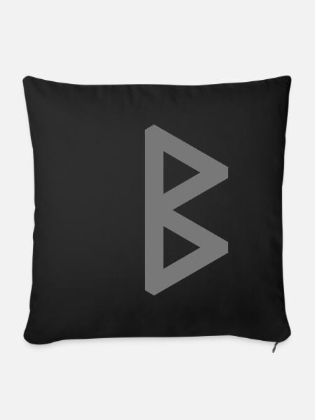 Rune: Berkjon/Berkano ᛒ (B),QuantumRunesFuthark0 © - Sofakissenbezug 45 x 45 cm - Schwarz