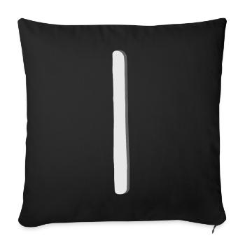 Futhark Runenalphabet Isa - Sofakissenbezug 45 x 45 cm - Schwarz - Vorne