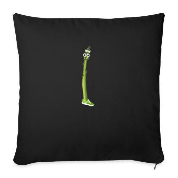 sport,fitness,asparagus,green asparagus,sneakers - Sofa pillowcase 17,3'' x 17,3'' (45 x 45 cm) - black - Front