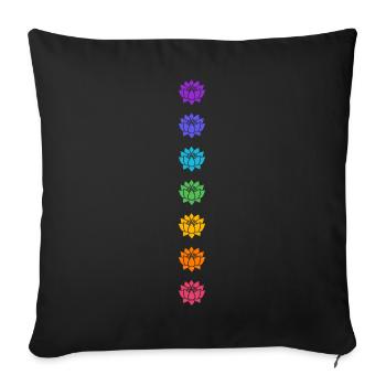 Lotusblüte Chakra Kundalini Yoga Lotus Buddhismus - Sofakissenbezug 45 x 45 cm - Schwarz - Vorne