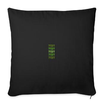 1989 1989 - Housse de coussin décorative 45 x 45 cm - noir - Devant