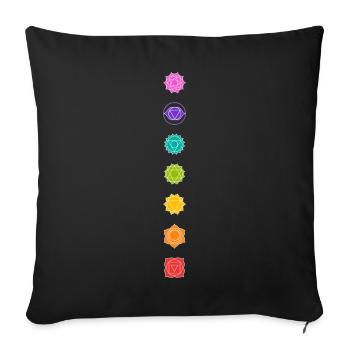 Chakra Symbols 7 Chakras Meditation Yoga Kundalini - Sofa pillowcase 17,3'' x 17,3'' (45 x 45 cm) - black - Front