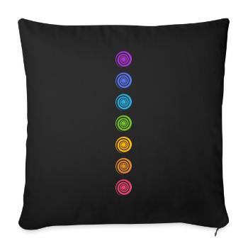 Spiral Chakra Buddhismus Yoga Spiritualität Symbol - Sofakissenbezug 45 x 45 cm - Schwarz - Vorne