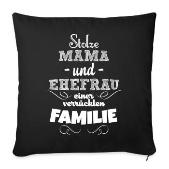 Stolze Mama - Sofakissenbezug 45 x 45 cm - Schwarz - Vorne