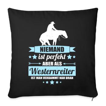 Westernreiter - Sofakissenbezug 45 x 45 cm - Schwarz - Vorne