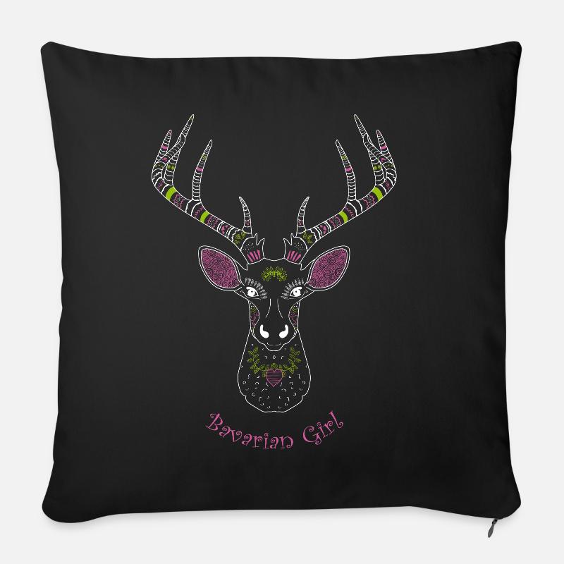 Bavarian girl 2 - Housse de coussin décorative 45 x 45 cm - noir