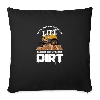 Dirt Jeep - Sofa pillowcase 17,3'' x 17,3'' (45 x 45 cm) - black - Front