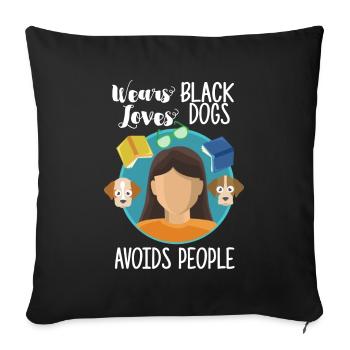 Introverti - Housse de coussin décorative 45 x 45 cm - noir - Devant
