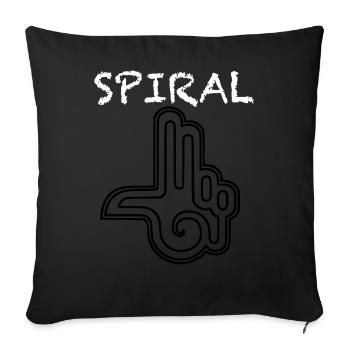 Spiral Tribe Tekno Système sonore collectif Psychede - Housse de coussin décorative 45 x 45 cm - noir - Devant