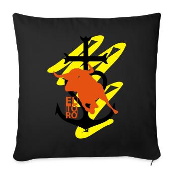 eltoro_croix_camargaise - Housse de coussin décorative 45 x 45 cm - noir - Devant