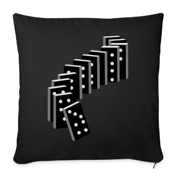 un jeu basé sur tuiles avec des dominos - Housse de coussin décorative 45 x 45 cm - noir - Devant