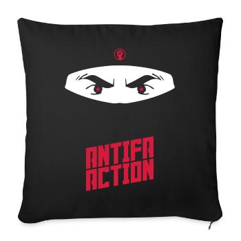 Antifa Action - Ninja - Sofa pillowcase 17,3'' x 17,3'' (45 x 45 cm) - black - Front