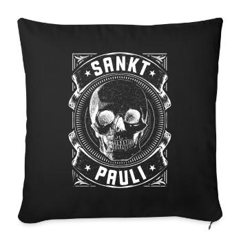 St. Pauli / Sankt Pauli / Hamburg - Sofakissenbezug 45 x 45 cm - Schwarz - Vorne