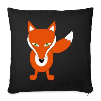 fox - Sofa pillowcase 17,3'' x 17,3'' (45 x 45 cm) - black - Front